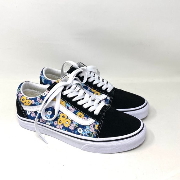 VANS Old Skool Floral Black Shoes Men's Size Canvas Suede Sneakers VN0A5KRFFF1 - Picture 6 of 10